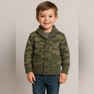 OshKosh B’gosh Camo Shawl Collar Cardigan Sweater | Boys 5T